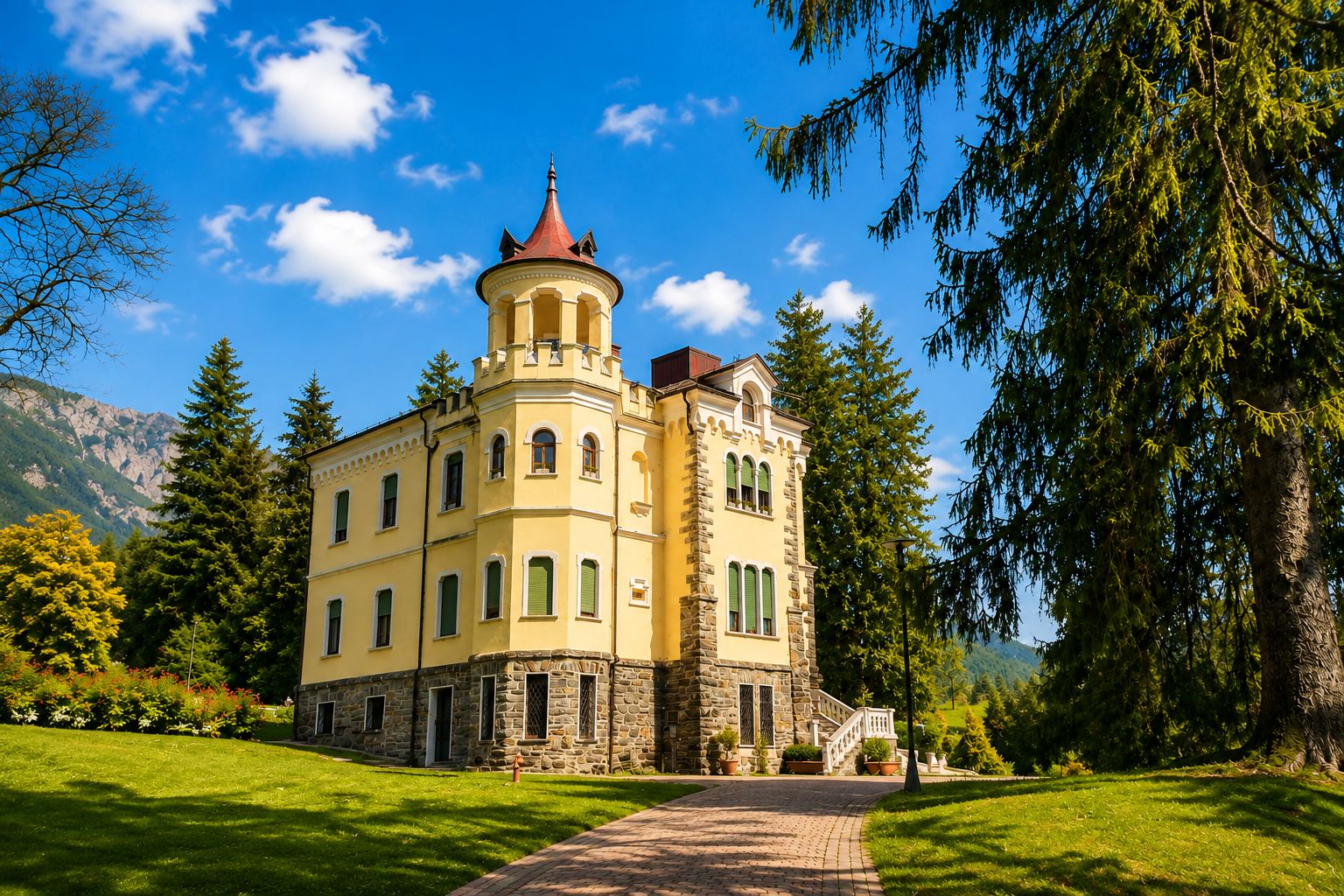 Edificio storico immerso nel verde del Parco Asburgico di Levico Terme